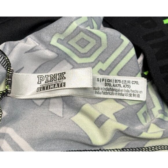 Victorias Secret PINK Ultimate Unlined Sports Bra Neon Print Stretch S/P - Picture 6 of 9